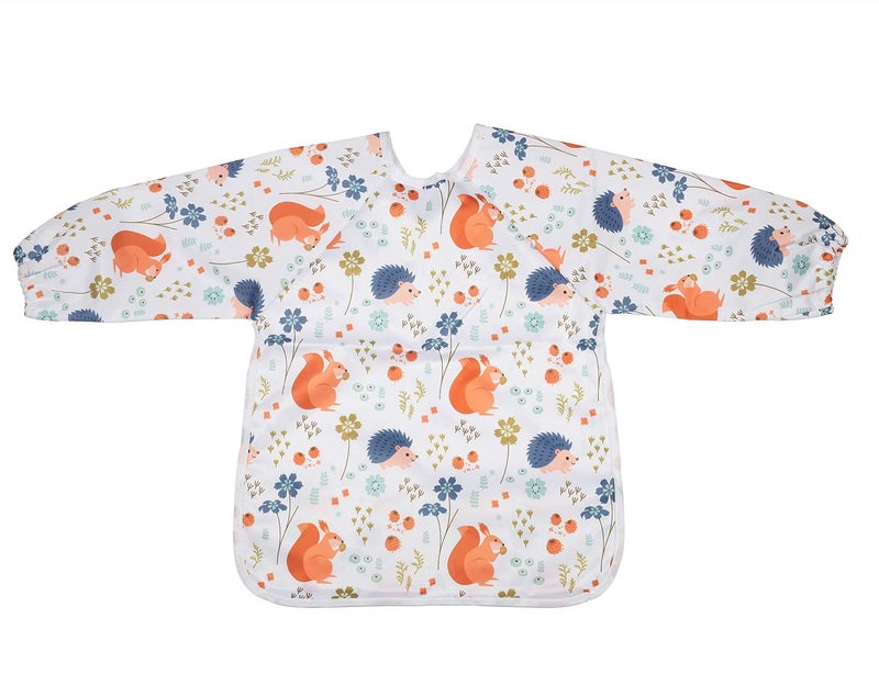 Sigzagor Baby Bib Long Sleeved Shirt With Pocket 1 to 3 years old Toddler (Squirrel Hedgehog) - Image 4